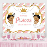 Rosa Und Gold Zwillingsschwester Prinzessin babydusche Hintergrund